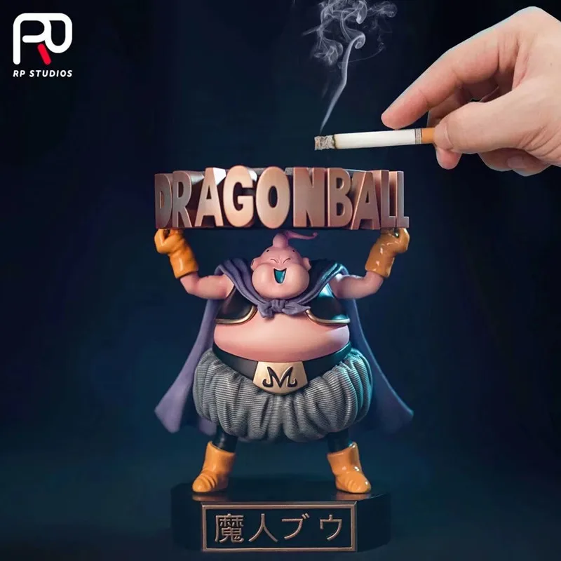 

New 13CM Anime Dragon Ball Demon Buu Fat Buu Broly Ashtray Boxed Handmade PVC Car Ornament Dual-use Model