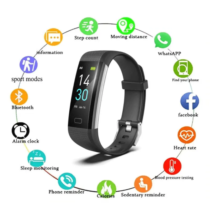 

2022 New S5 Second Generation Blood Pressure Bracelet Sports Heart Rate Pedometer Body Temperature Measurement Smart Bracelet