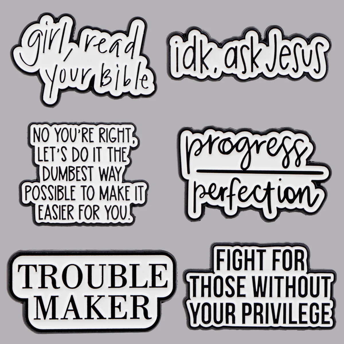 Женская/Мужская эмалированная брошь в виде цитаты