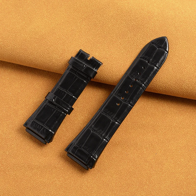 27mm Genuine Leather Watch Strap Band For GUESS Watch Black Blue