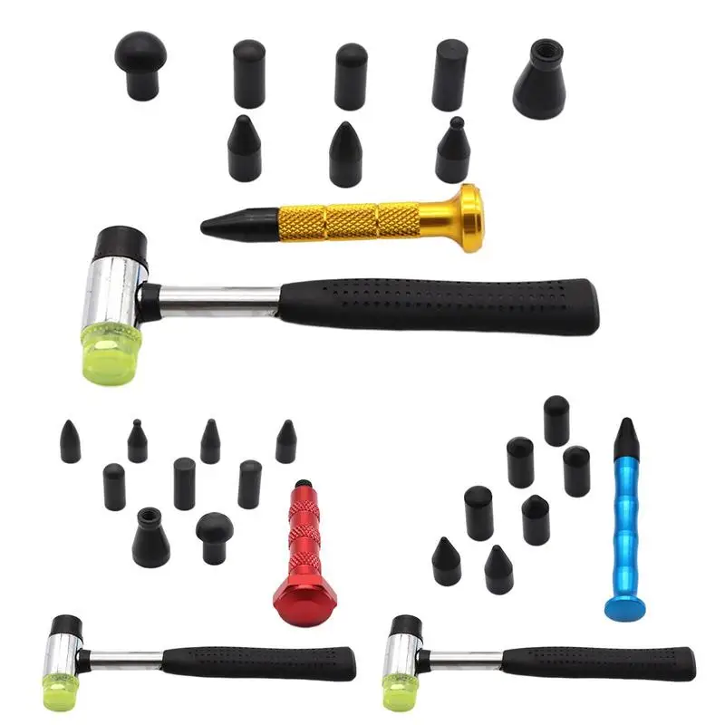 

Dent Repair Kit Car Metal Hammer Kit For Dent Repair Paint-less Dent Removal Ha-il Pit Rubber High Strength Hammer Fix Tools Set