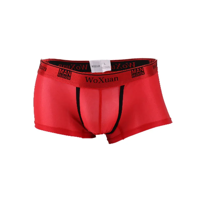 5PCS Men Sexy Ice Silk Seamless Boxer Pouch Sleepwear Breathable Underwear Pants Shorts Comfortable Bulge Panties Underpants