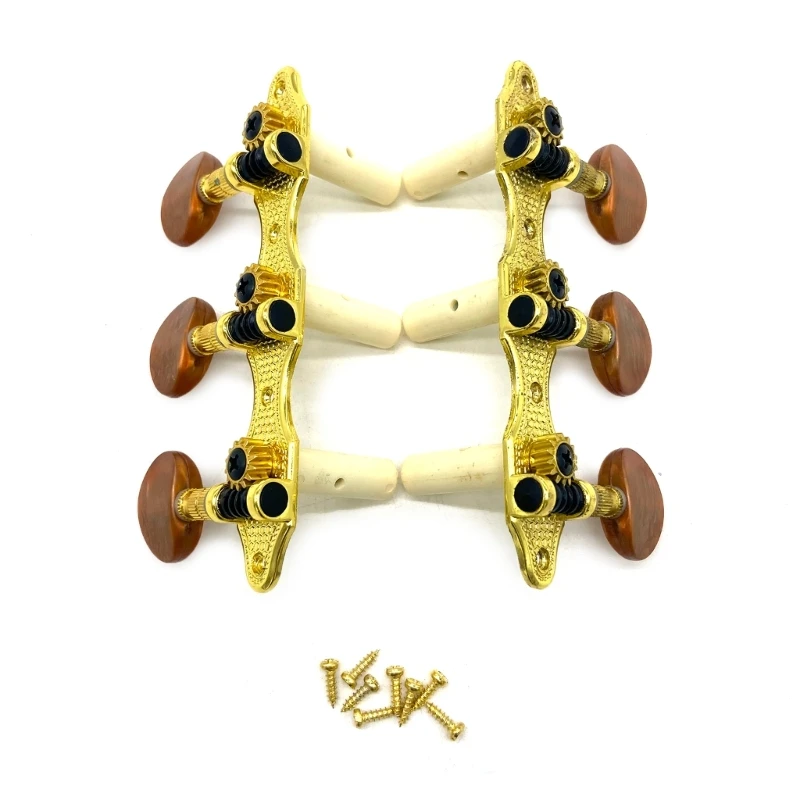

6Pcs Guitar String Tuning Pegs 3R+3L Tuner Machine Heads 1:18 Ratio Guitar Locking Tuners Head Replacement with Screws