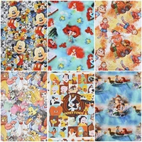 sale wide110cm disney princess mermaid beauty and beast mickey cotton fabric for sewing quilting fabric material diy handmade