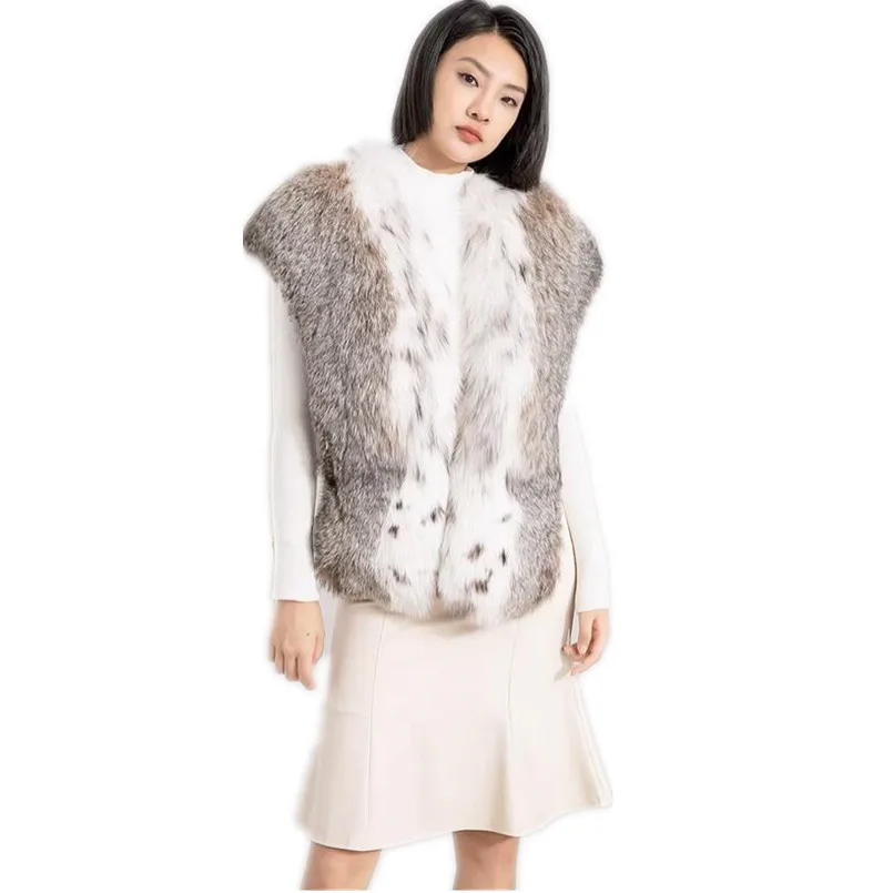 

Женская шаль из натурального меха, модные пушистые накидки, зимний женский роскошный шарф-пончо