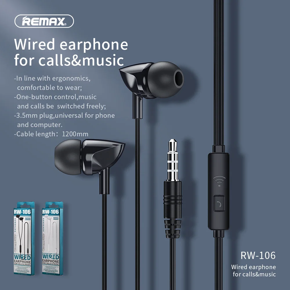 Наушники Remax RW-106 Wire с объемным звуком HD микрофон светильник легкие игровые
