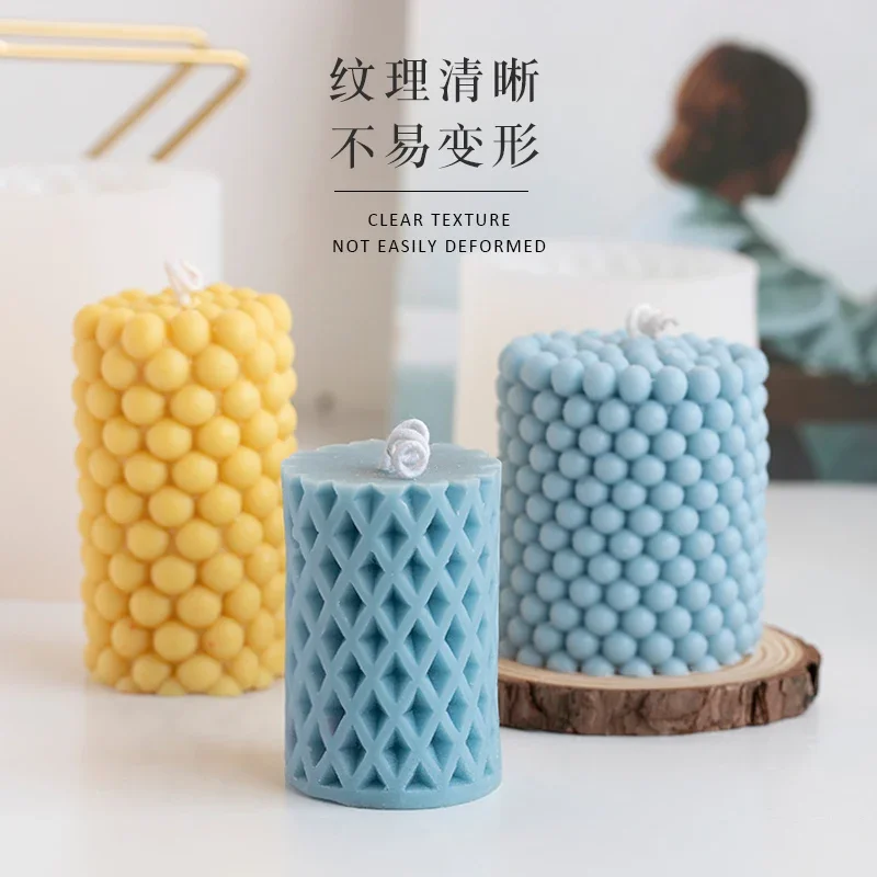 Форма цилиндрическая силиконовая для свечей в форме столба креативная гипсовая