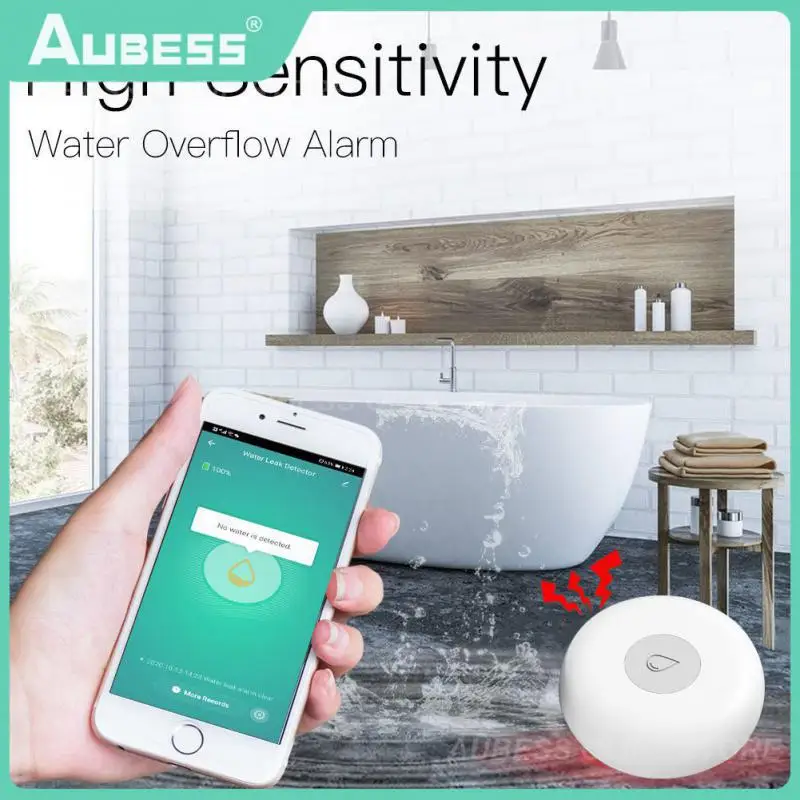 

Mini Flood Overflow Alarm Zigbee Flood Sensor Waterproof Ip66 Low Power Water Leak Detector Tuya Smart Remote Control