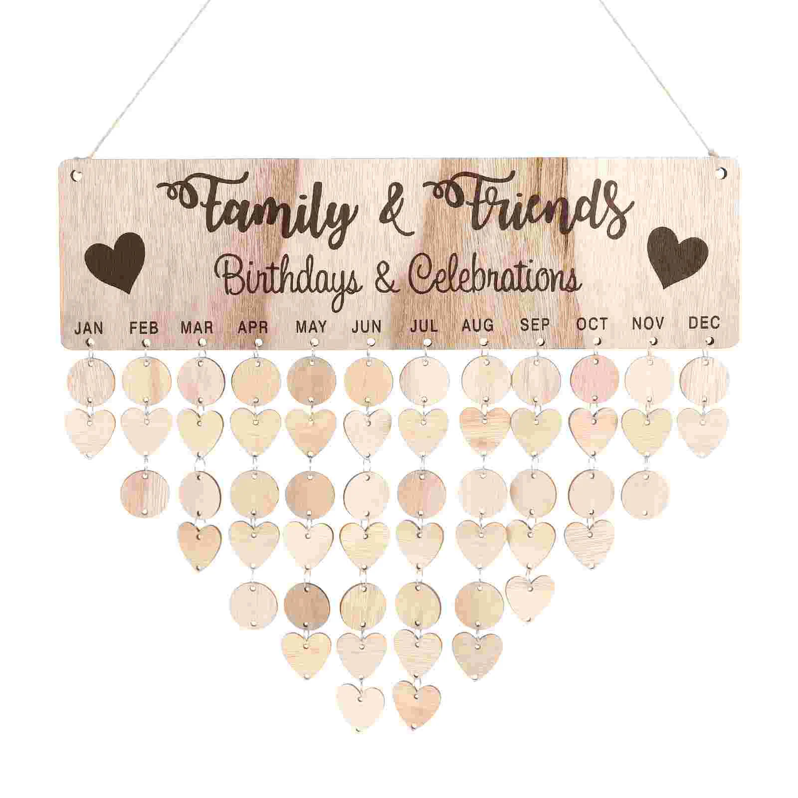 

Family Birthday Board, DIY Wooden Calendar Reminder Family Friends Birthday Wall Hanging Plaque Board for Friends Family