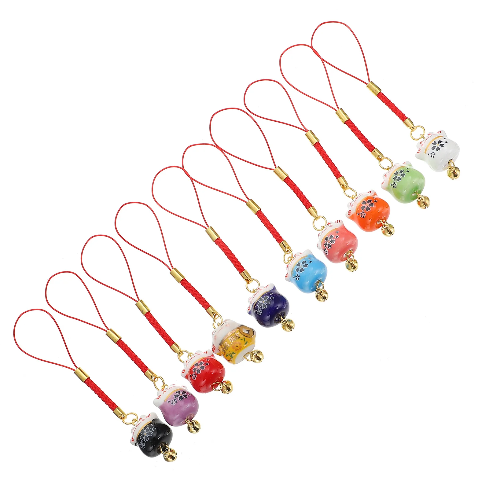 

Cat Lucky Keychainslanyard Keychain Key Neko Maneki Charms Hanging Wrist Keys Luck Good Novelty Handbag Ornaments Fortune Metal
