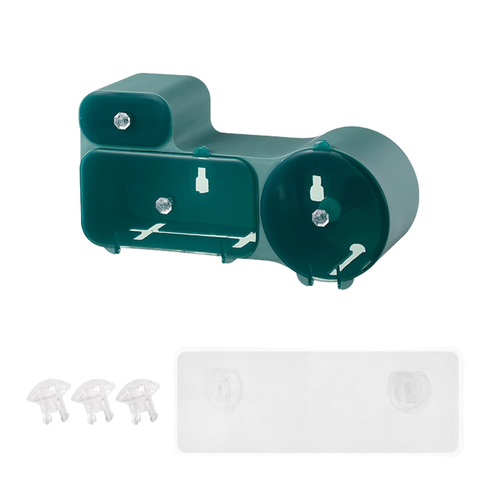 

Self Adhesive Hotel Home Bathroom Toilet Paper Holder Easy Install Wall Mounted Solid Office Multifunctional Storage Organizer