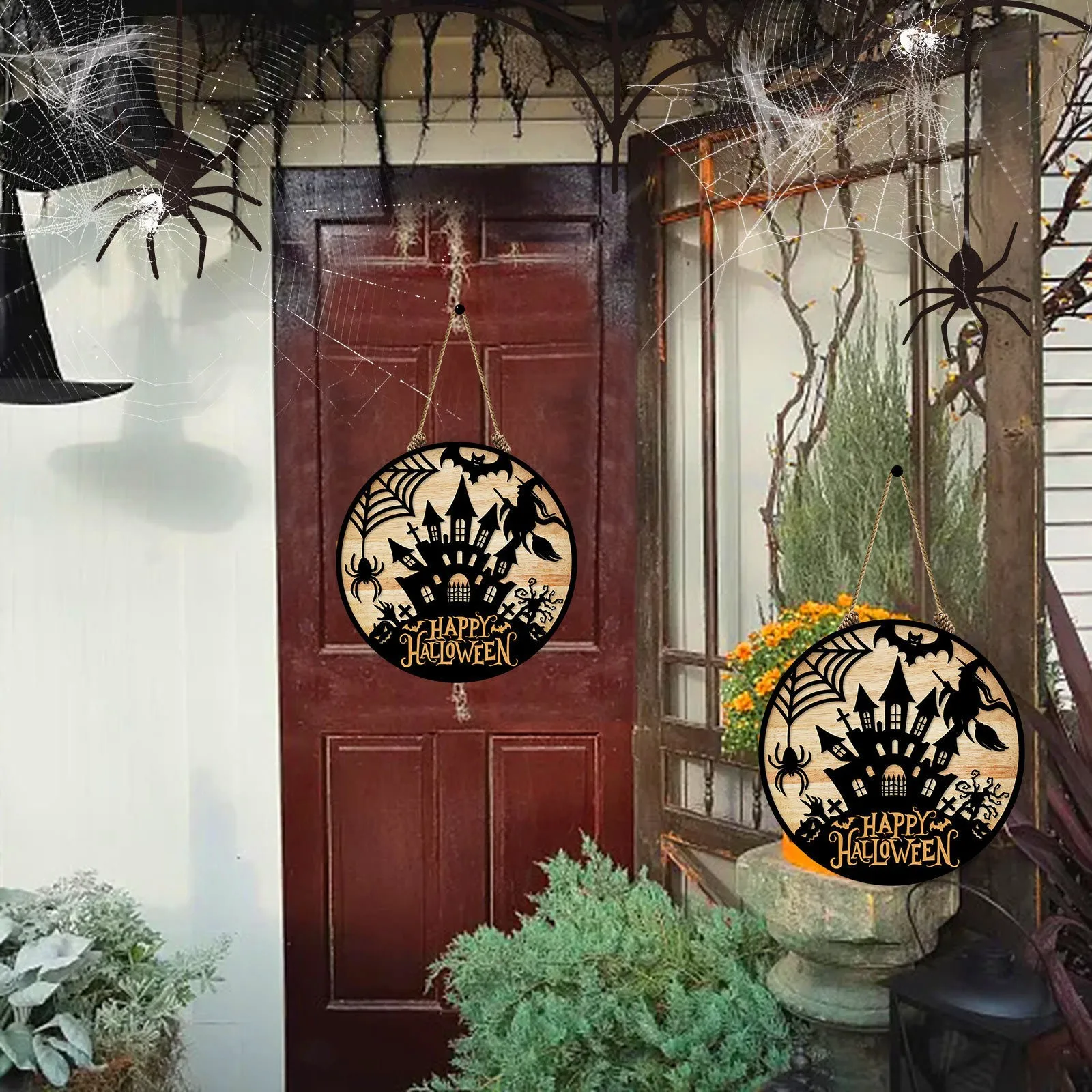 

Знак приветствия на Хэллоуин, деревянная дверь, номер, настенный знак для крыльца, украшение для семейной сборки, Новая мода простые универсальные Home 2023