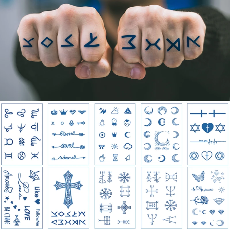 

40 Дизайнов водонепроницаемых долговечных 15 дней татуировок на руку, наклейки, флэш-наклейки, временные татуировки для тела для женщин/мужчи...