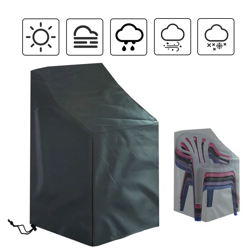 

Stacked Chair Dust Cover Outdoor Garden Patio Furniture Protector Cover Waterproof Dustproof Chair Cover Rain Cover Chair Sofa