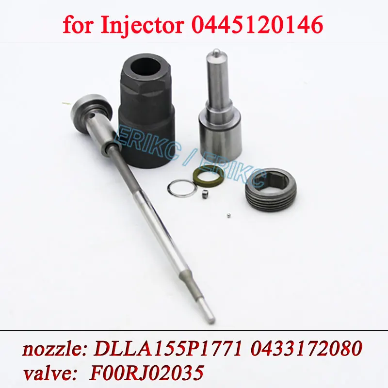 0 445 120 146 Fuel Injector Repair Kits Nozzle Tip DLLA155P1771 0433172080 Valve F00RJ02035 for DOOSAN DV11 EURO4 0445120146
