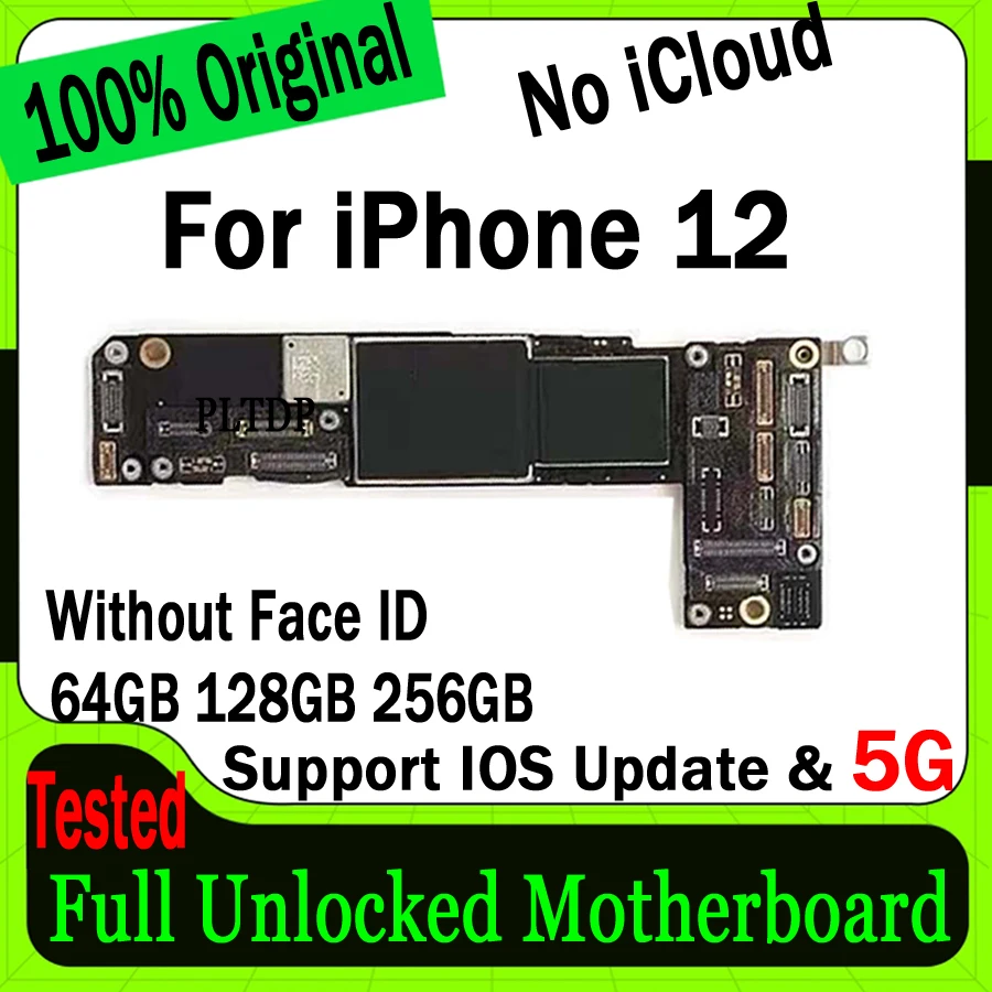 

100% Tested Good Working Mainboard For IPhone 12 Motherboard Original Unlocked Clean ICloud Logic Board Support IOS Update