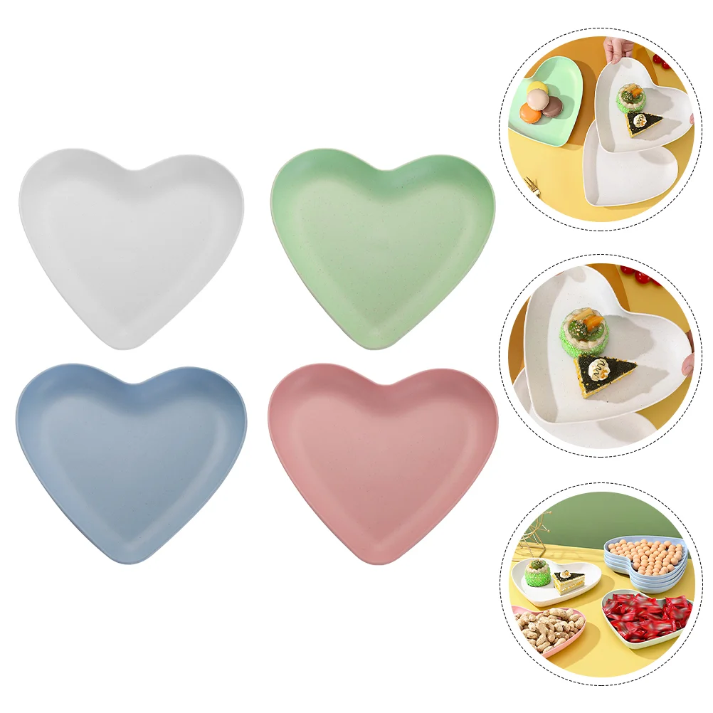 

Plate Heart Plates Serving Dish Bowl Tray Dinner Dessert Salad Platter Shaped Snack Breakfast Fruit Bowls Cake Chips Party Kids