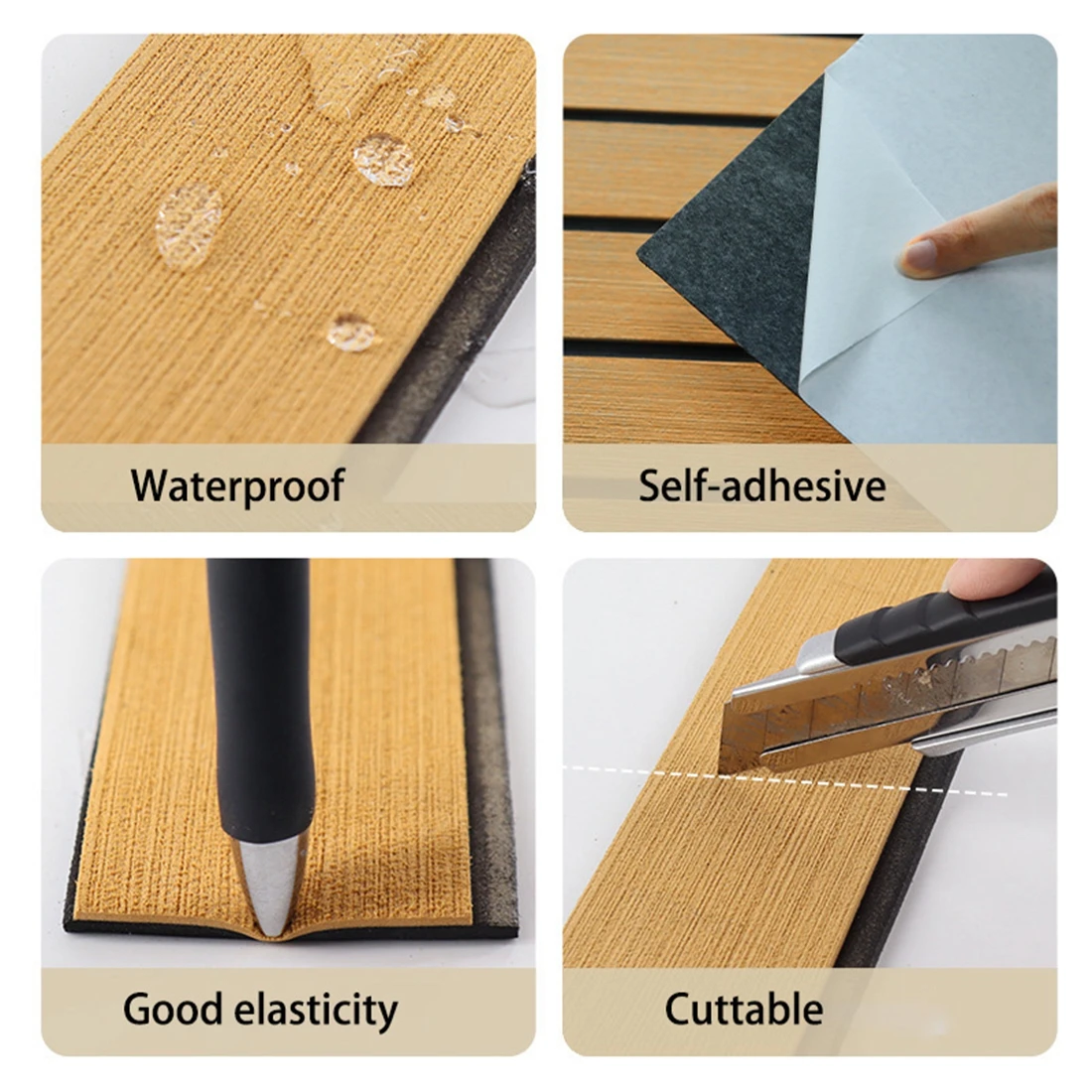 2400x57x6 мм одинарная полоса имитация тика яхты лодки коврик для напольного