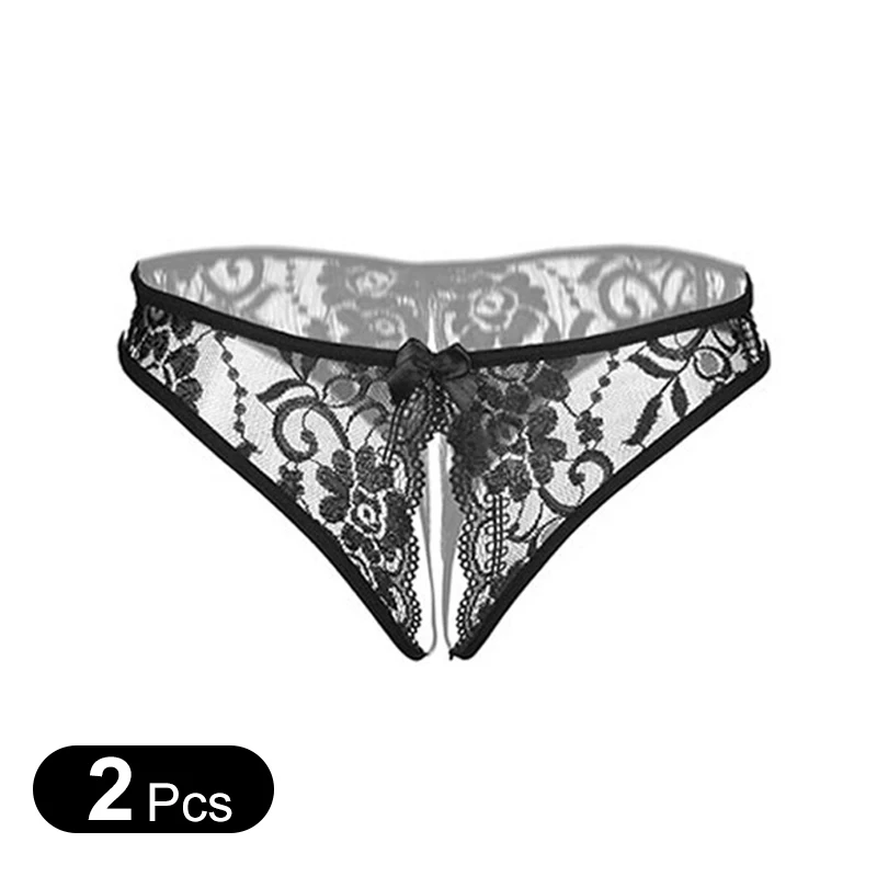 

2Pcs/Large Sexy Underwear Transparent Pearl Sexy Lace Seductive Massage Open Gear Free Thong Sexy Panties Women Sexy Panties