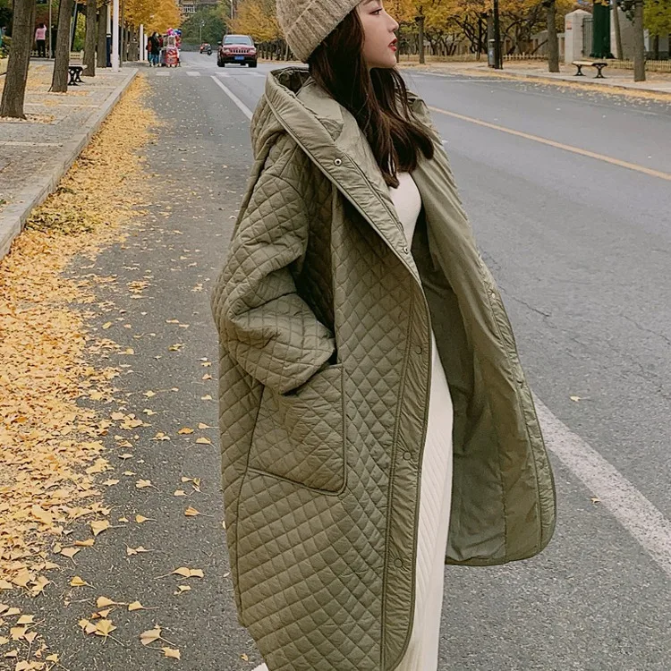 2022 Clothes Women's Mid-Length New Autumn and Winter Loose Fashion Light and Thin Small Down Cotton Clothes Trendy