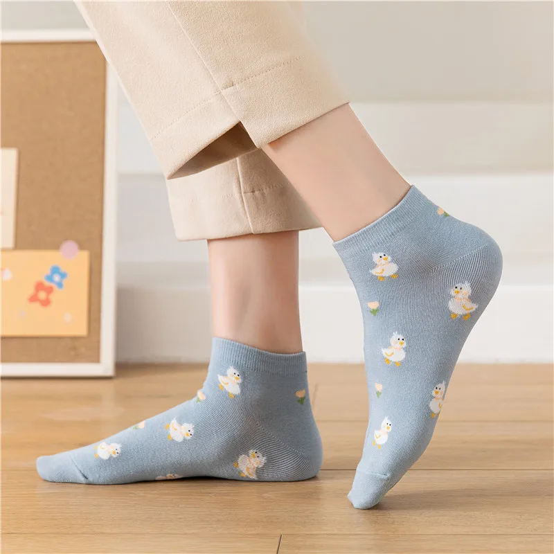 Cute Socks Bluey Invisible Woman Socks Calcetines Invisible de Mujer Korean Duckling Summer Short Tube Boat Socks Japanese