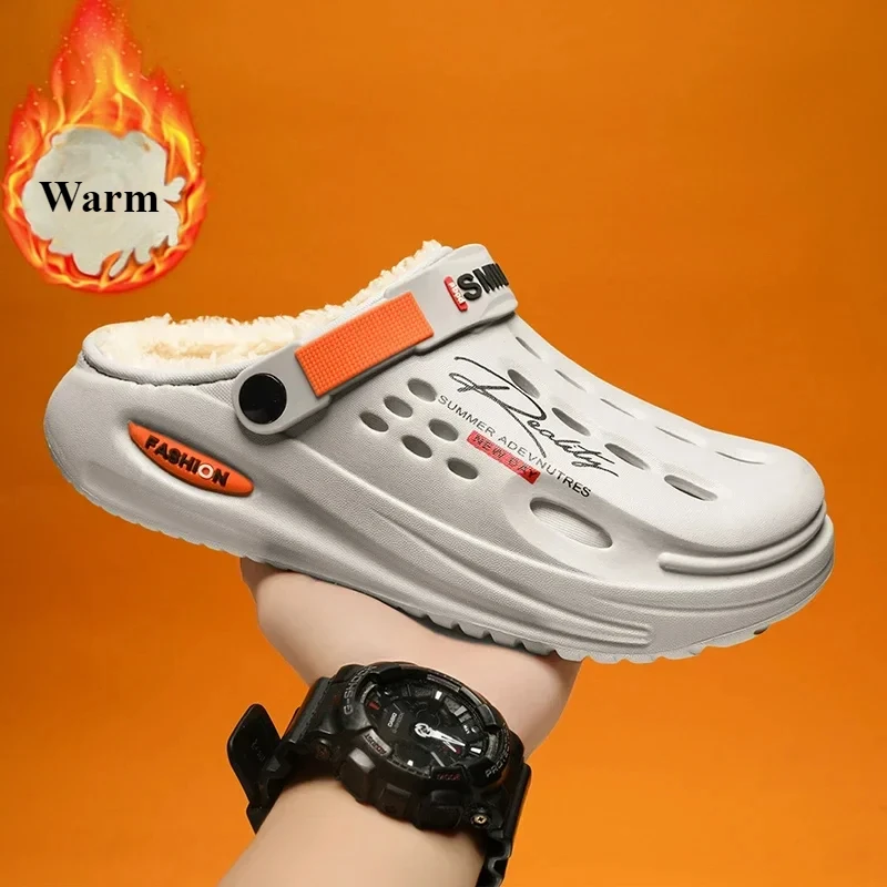 Мужские зимние тапочки теплые меховые мягкая домашняя хлопковая обувь для