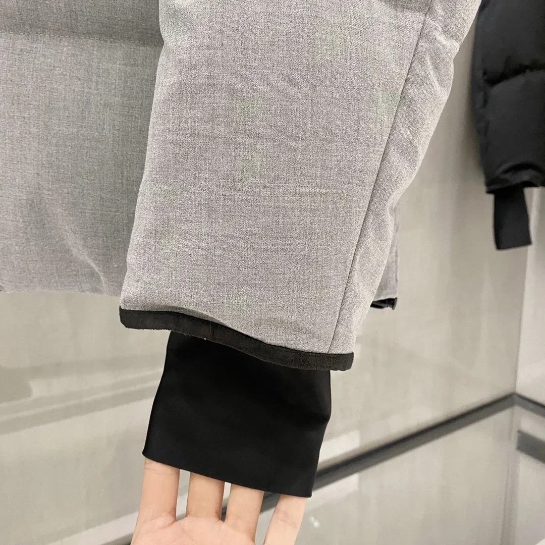 2025 мужской бутик осенне-зимний новый пуховик на молнии из шерстяной ткани со