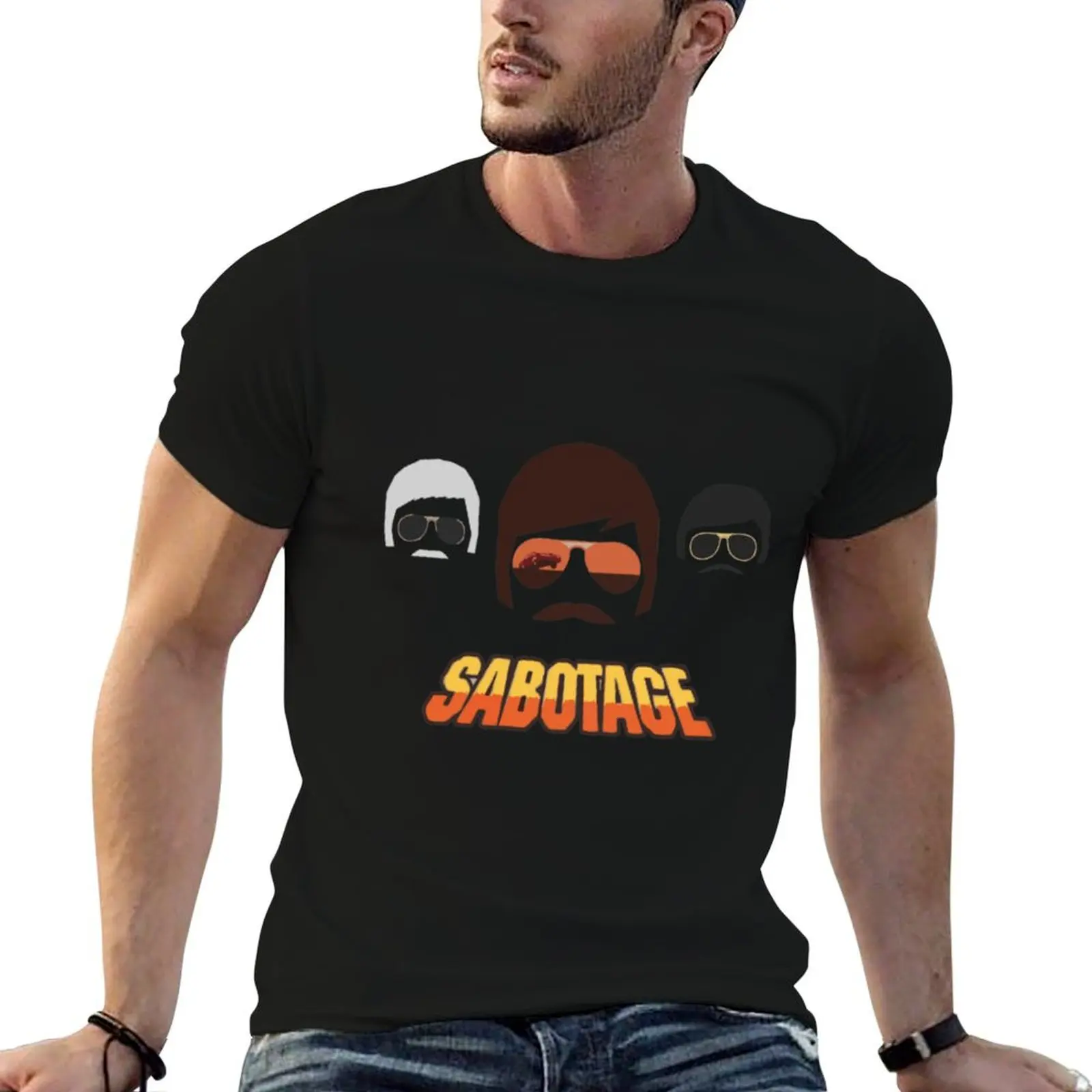 Фото ХИТ ПРОДАЖ - Футболка Beastie Boys Sabotage Merchandise, однотонная, повседневная, базовая модель №1