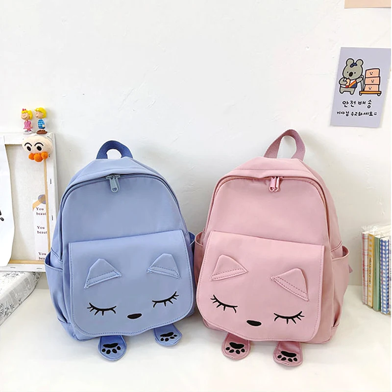 New Children's Bag Cute Cartoon Cat Girl Backpack Pupil Kindergarten Kids Girls Boy Backpack Unisex Kid's Toy Bag Travel Bag
