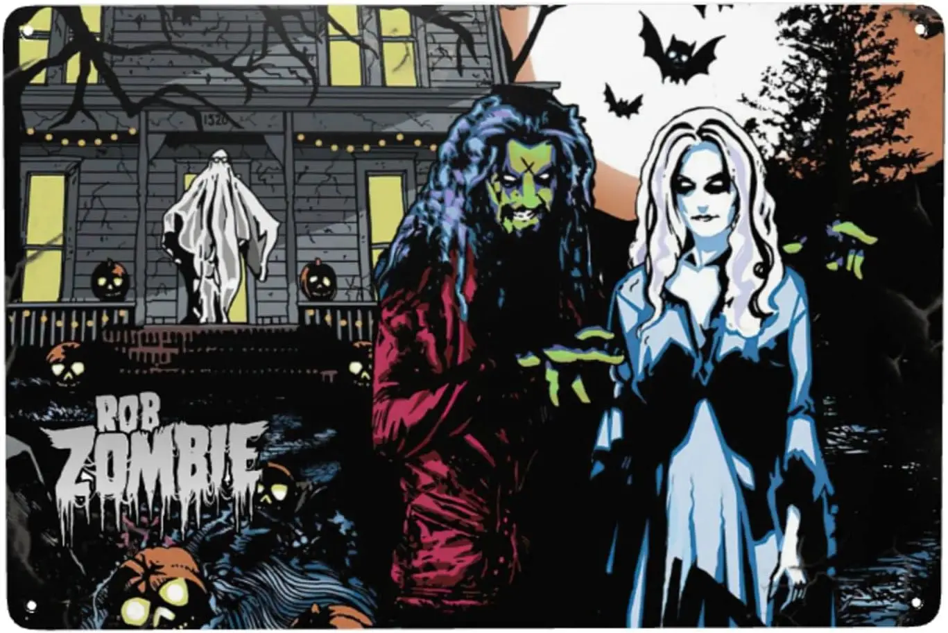 Rob Style Snger Zombe Mn Cve Decor-Metl Tn Sgn Vntge Sgns-Tn Sgns для дома Grden Room &amp Grge Wll Decorn-Metl Fll