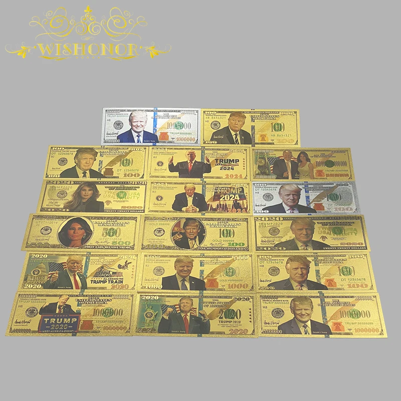 

Hot Sales 2024 America Trump Banknote Donald John Trump Banknote in 24K Gold Plated For Collection