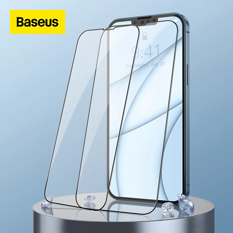 

Закаленное стекло Baseus для iPhone 13 13 Pro Max, Защита экрана для iPhone 12, закаленная пленка с полным покрытием, Защитное стекло для экрана