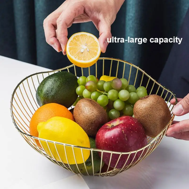 

Storage Drain Basket Iron Art Fruit Basket Snacks Creative Storage Basket Home Living Room Fruit Plate Fruit Container