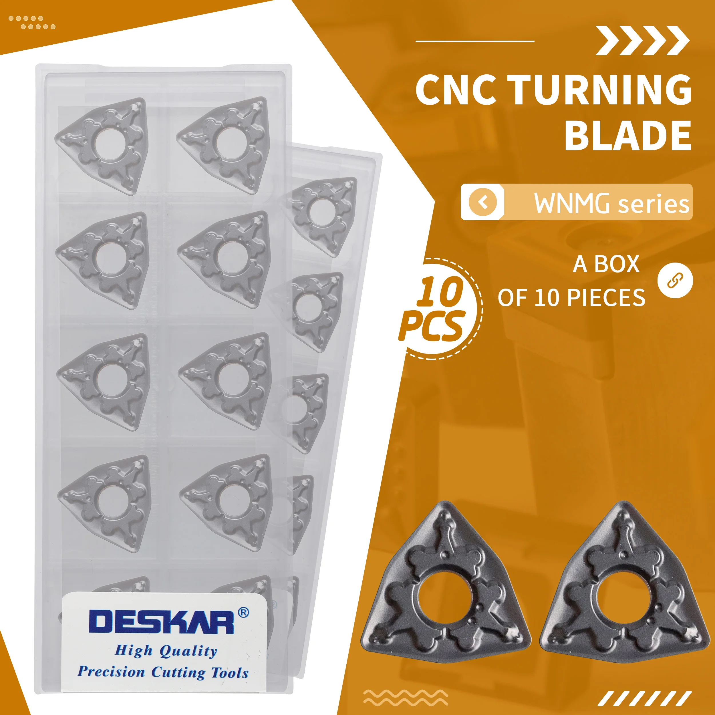 

10Pcs WNMG060408-TM LF9218 CNC Lathe Machining Turning Tool Carbide Insert Two-color Authentic Cut Blade Thicken Durable Coating