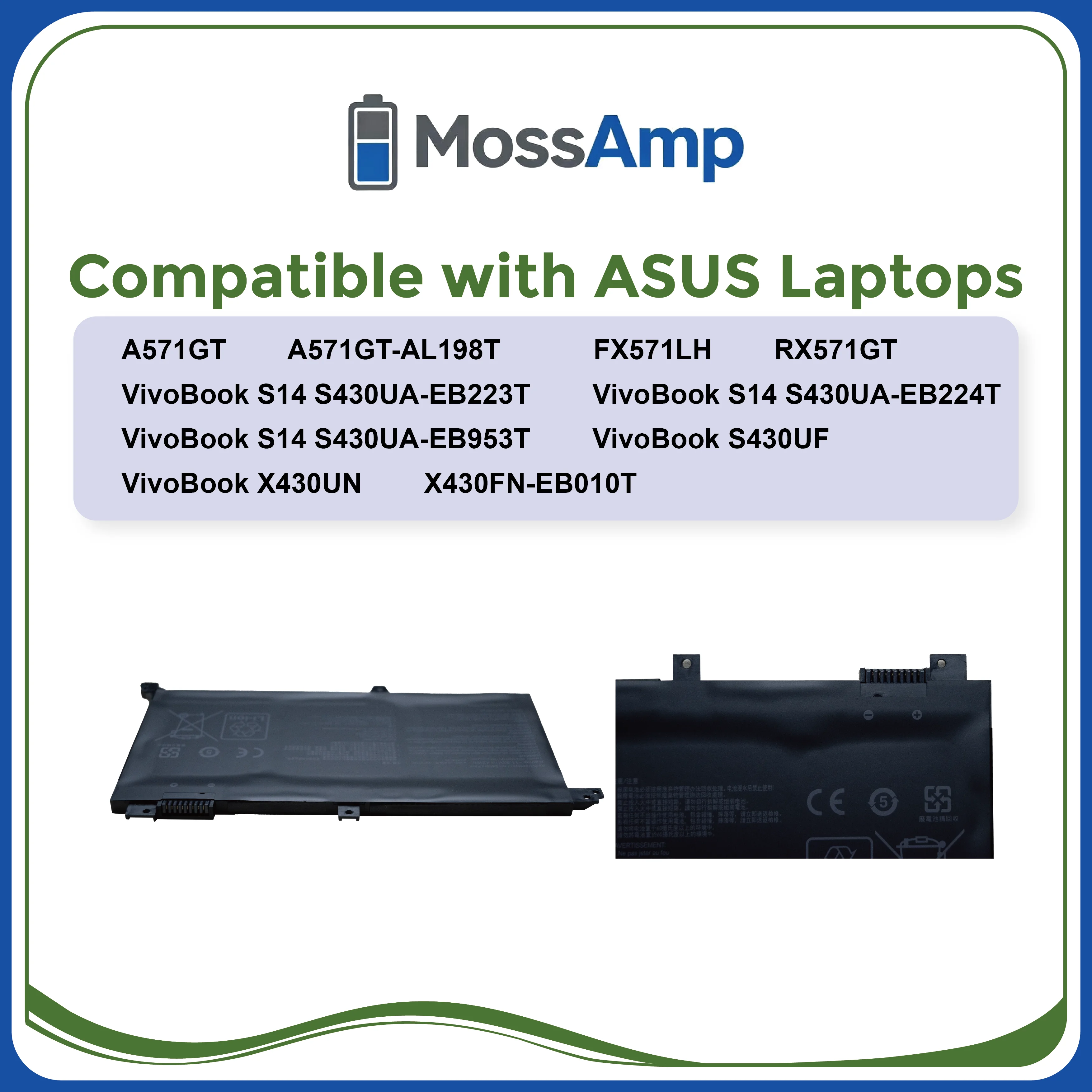Фото MossAmp B31N1732 для ASUS VivoBook S14 X430UA X430UF X430UN X430FA X430FN S4300F S4300U X571GT X571LH X571G №2
