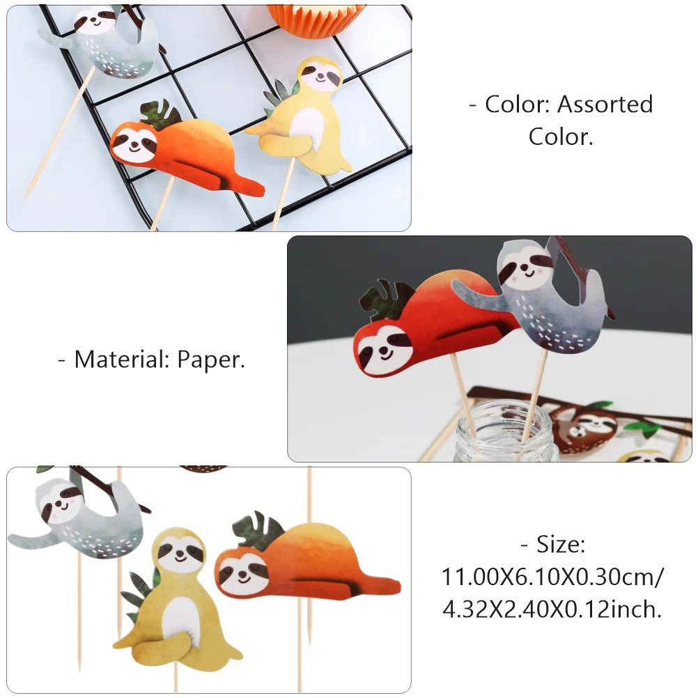 16 шт. ленивый рак с милым ленивцем торт вставка украшение для открытки топпер дня