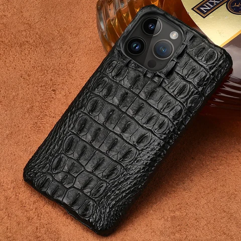 Чехол из натуральной кожи под крокодила для iPhone 15 14 13 Pro Max 15 plus 15Pro XR XS Max XR 8 Plus