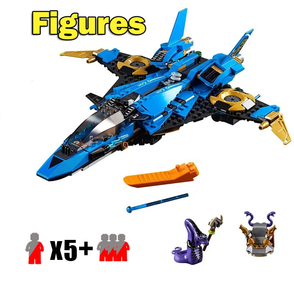 

524pcs Jay Storm Fighter Jet Flying Machine Snake 70668 Compatible Building Blocks Sets Bricks With Figures Model for DIY Toys