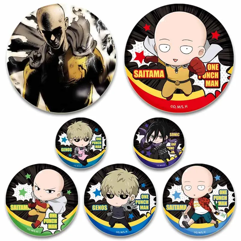 

One-Punch Man Lapel Pins Cartoon Cosplay Bandages Anime Saitama Genos Jenos Sonic Tatsumaki Fubuki Garou Badge Brooch Gifts