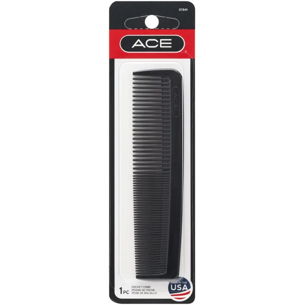

Расческа для волос ACE, 5-дюймовая карманная Расческа с мелкими зубьями, Черная