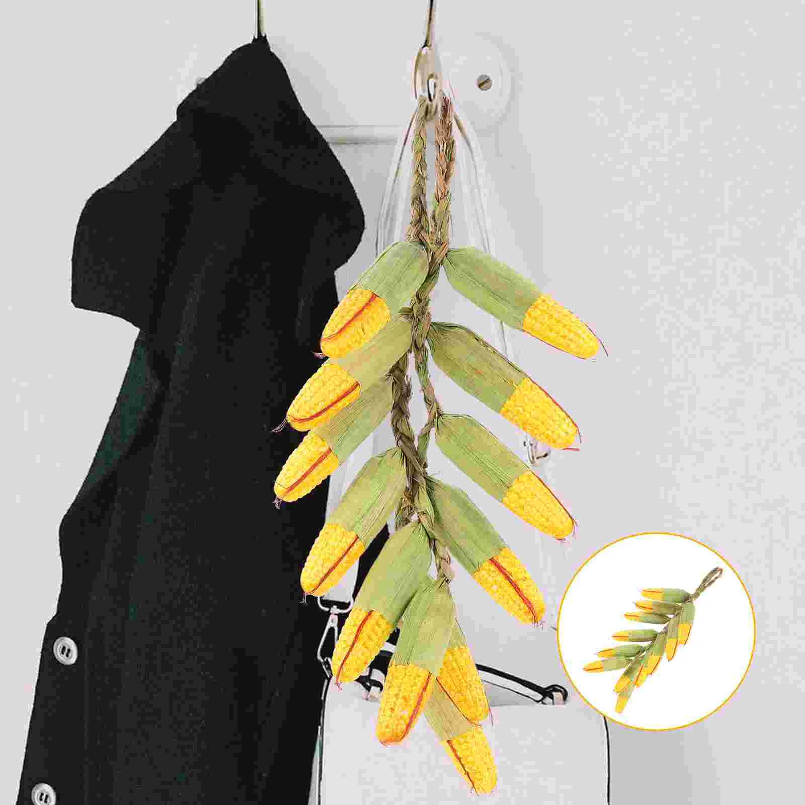 

Corn Vegetable Fake Artificial Hanging Decorations Props Simulation Cob Skewers Strings Decoration Harvest Photo Thanksgiving