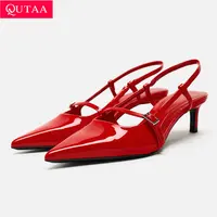 Женские босоножки из лакированной кожи QUTAA, ZA
