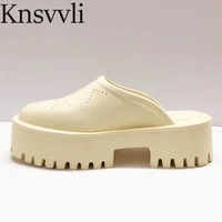 thick sole slippers women round toe rubber breathable hole slides woman summer mules flat platform slippers woman jelly shoes