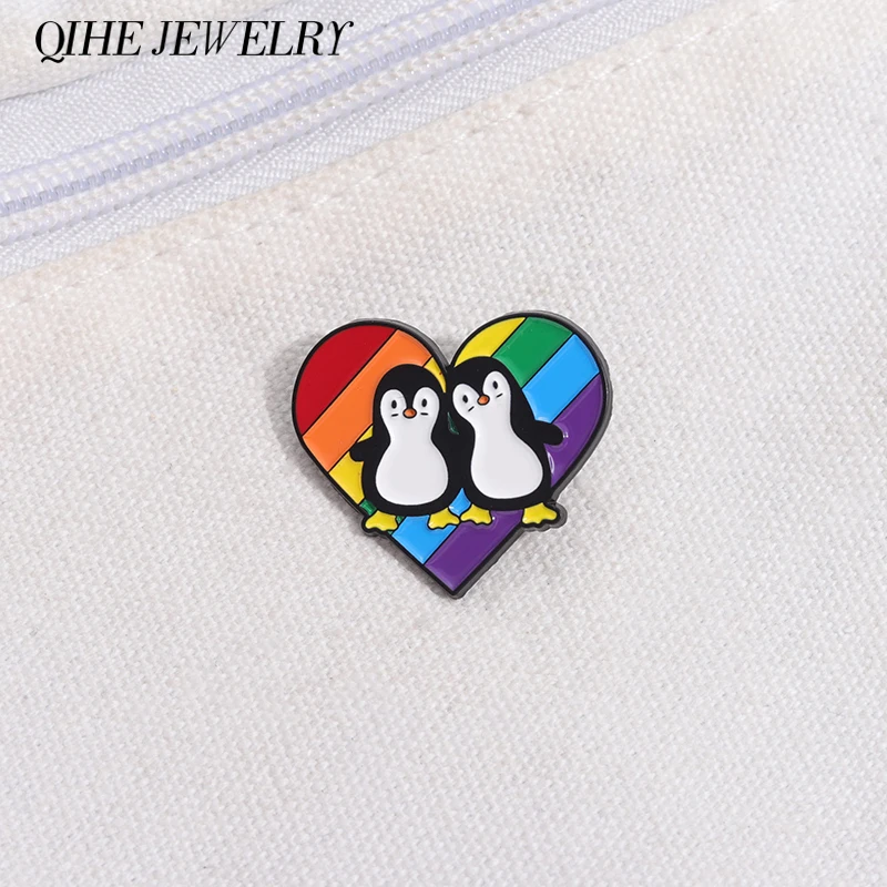 Радужный пингвин ЛГБТ гордость флаг эмалированные булавки милые радужные