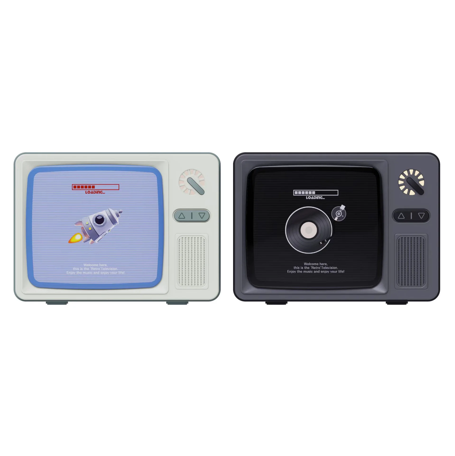 

2023 New Creativity Portable Bluetooth Speaker TV Styling Retro Outdoor Wireless Sound Integrated MIC Support for Handsfree Call
