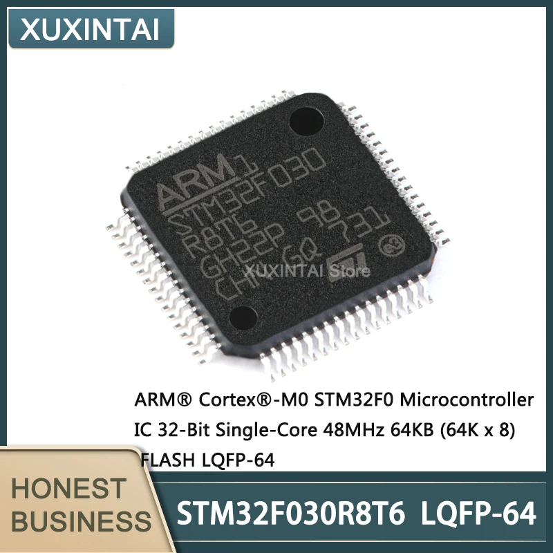 

10Pcs/Lot New Original STM32F030R8T6 STM32F030 LQFP-64 MCU Microcontroller IC 32-Bit 48MHz 64KB (64K x 8)