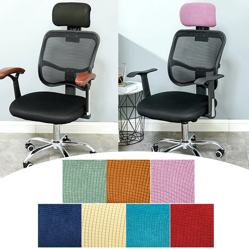 

Gaming Boss Chair Cover Chair Back Covers Swivel Waterproof Stretchy Soft Stain-proof Seat Cover Solid Color Home Decoration