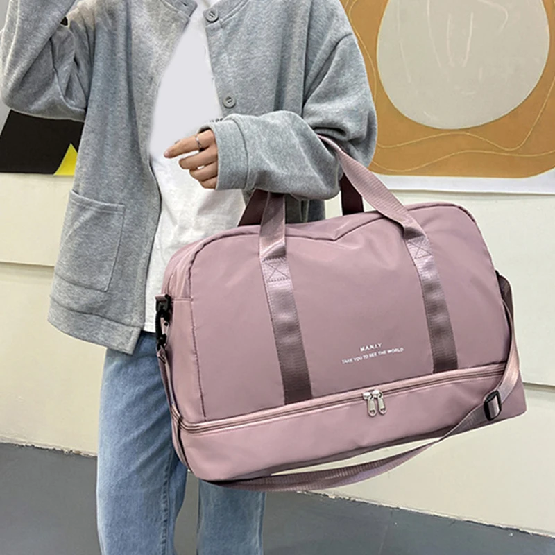 2023 Women Travel Bag Large Capacity Bags Tote Foldable Luggage Shoulder Duffle Storage Waterproof Handbags Yoga Sport Crossbody