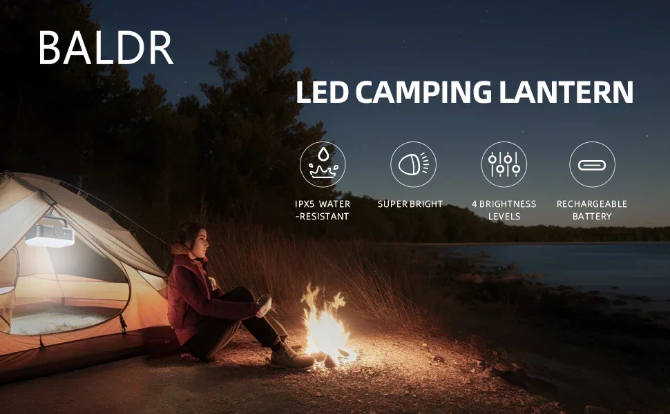 BALDR уличная лампа для кемпинга с зарядкой через USB водонепроницаемая подвесная