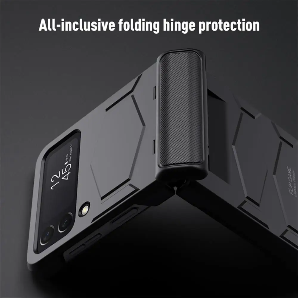 For Samsung Galaxy Z Flip 4 3 Case Luxury Skin-friendly Matte Folding Hinge All-inclusive Shockproof Protection Hard Back Cover